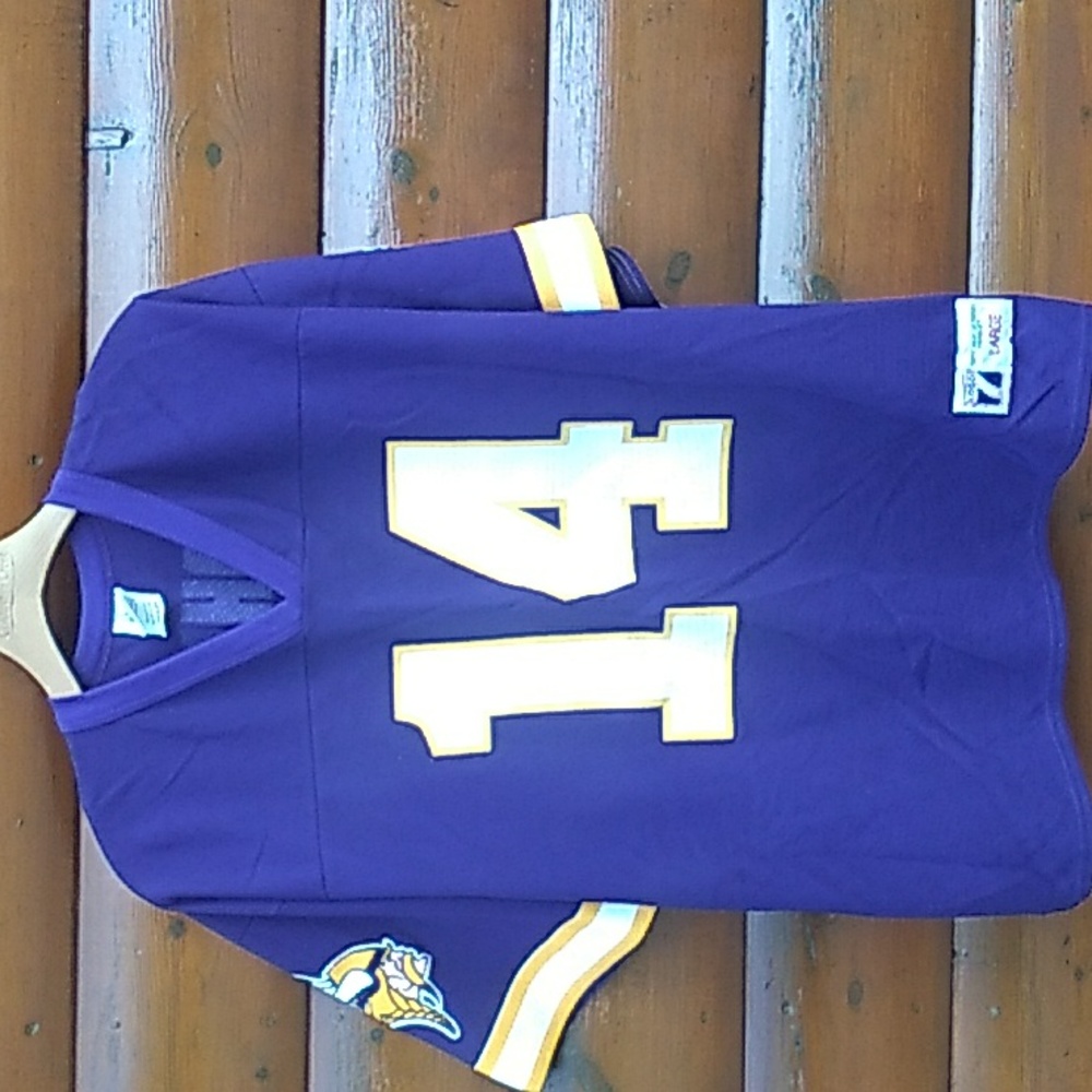 🏈 Vikings JERSEY  #14 Brad Johnson Vintage FootBall Sz Large Minnesota EPLVC - Picture 2 of 15